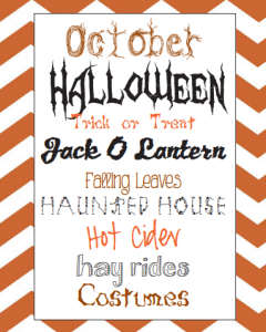 Halloween Printable Subway Art