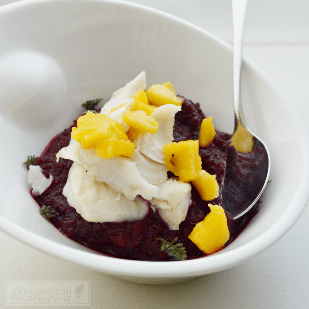 Beet Puree and Haddock