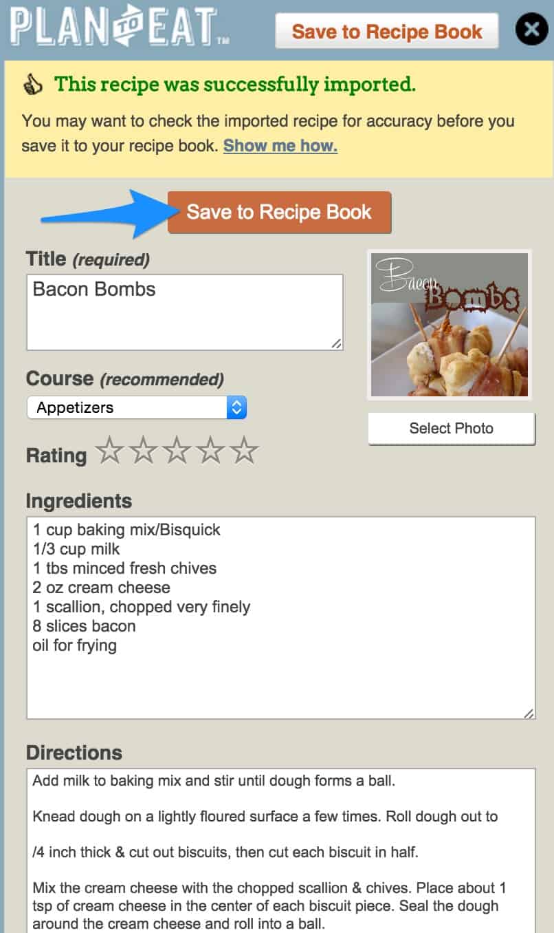 Saving Recipes with Plan to Eat