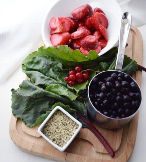 Beet Green & Berry Smoothie Ingredients