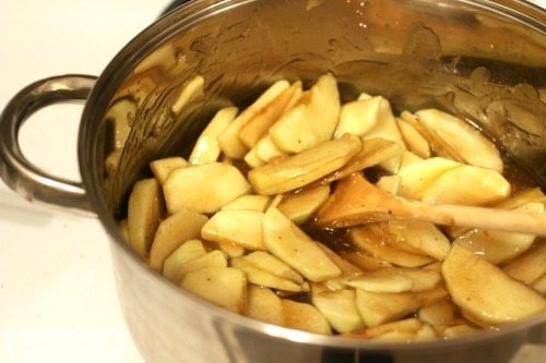 Apple slices in sweet gravy for Homemade Apple Pie Filling Recipe