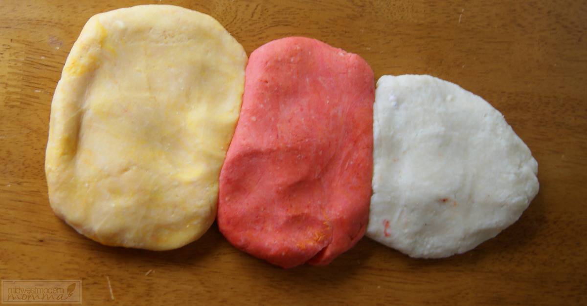 Homemade Playdough Recipe: Our Candy Corn Homemade Playdough Recipe is a great fall craft that everyone will love to make! Make this easy dough today!