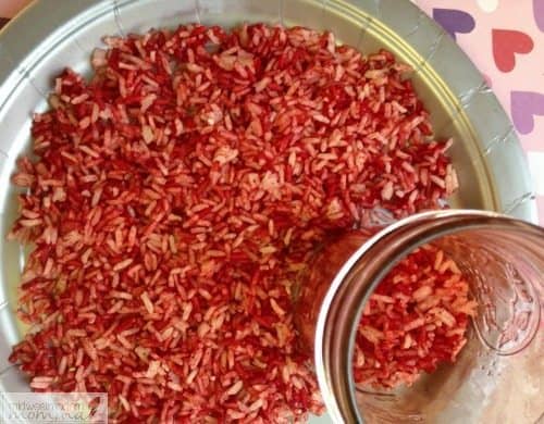 Coloring Rice for Sensory Activities
