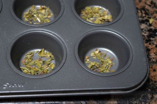 Homemade Spearmint Bath Bombs using muffin pans