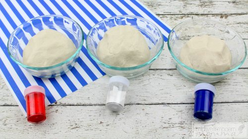 Patriotic Homemade Playdough is a great fun No Cook Play Dough Recipe that you and your kids will love as a fun summer kids craft!