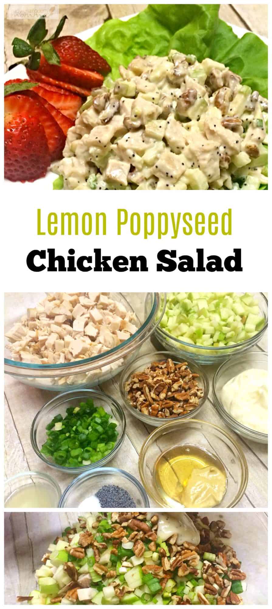 Easy Chicken Salad with Lemon and Poppyseed is a delicious option for lunch! Check out our kid-approved lunch idea that is easy and healthy!