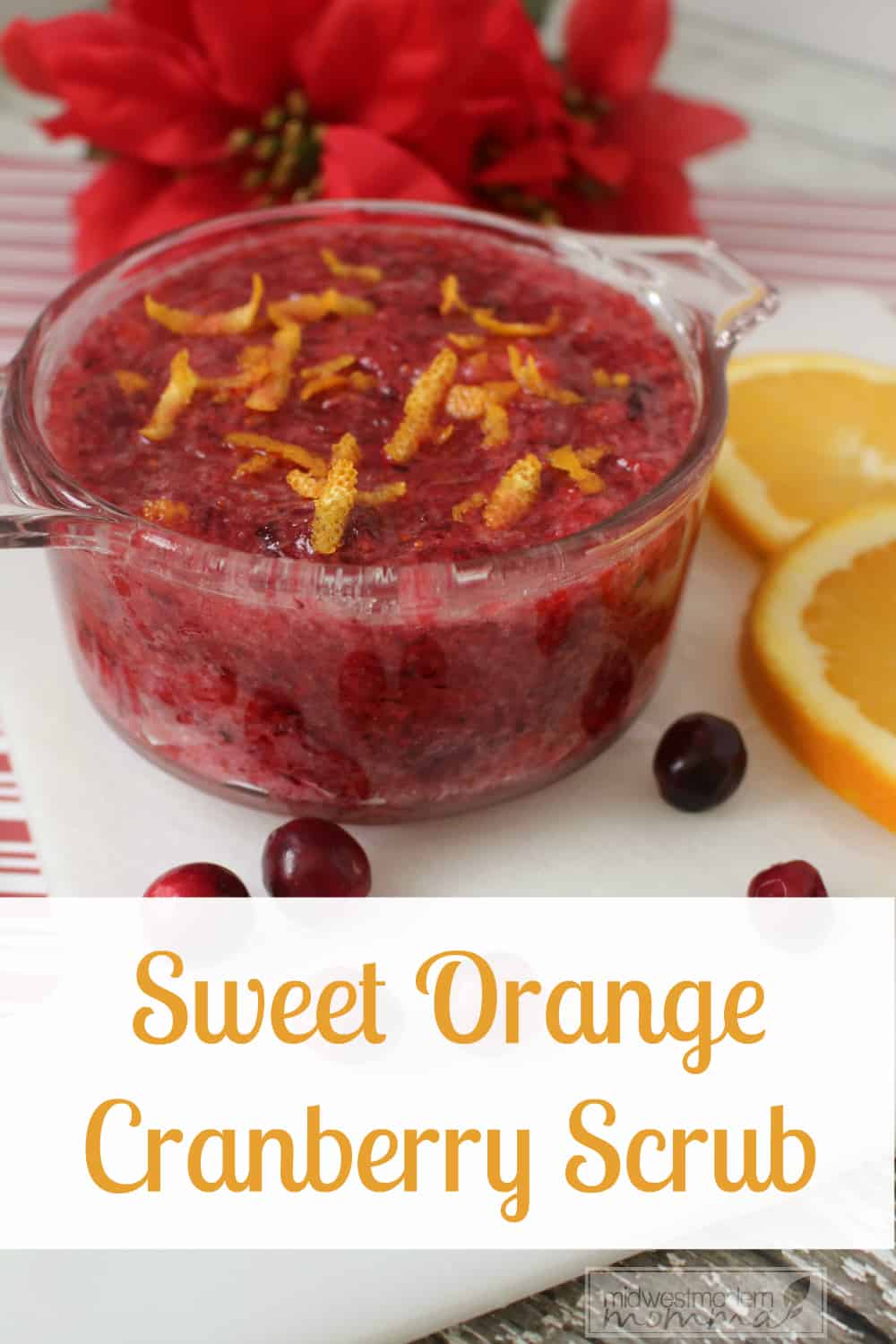 Our Orange Cranberry Homemade Sugar Scrub brings the scent of the holidays to your daily beauty routine! This delightful exfoliant is easy to make and a budget friendly sugar scrub that soothes the skin without harsh chemicals!