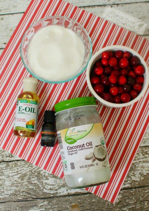 Our Orange Cranberry Homemade Sugar Scrub brings the scent of the holidays to your daily beauty routine! This delightful exfoliant is easy to make and a budget friendly sugar scrub that soothes the skin without harsh chemicals!