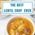 Graphic image with a bowl of Scottish lentil soup and text describing it.