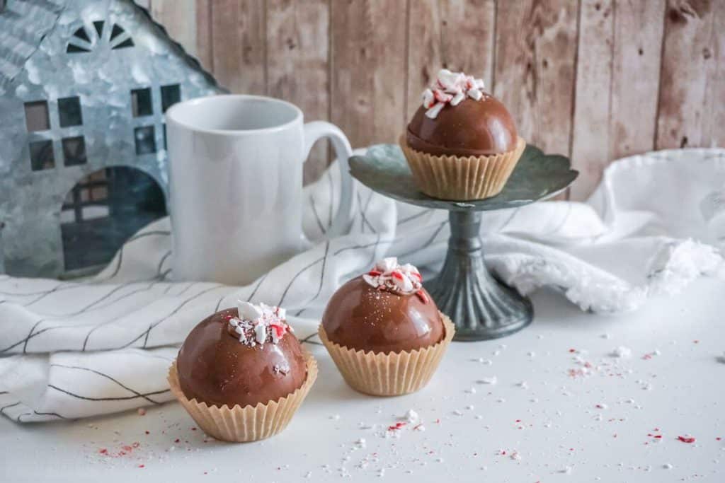 Peppermint Mocha Coffee Bombs in cupcake liners