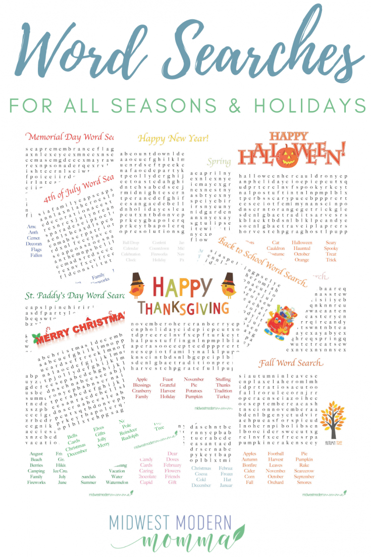 Image for Word Searches for the Holidays