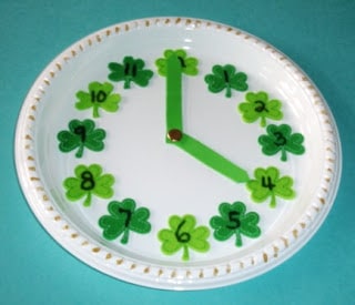 Image for Make a Shamrock Paper Plate Clock for St. Patrick's Day