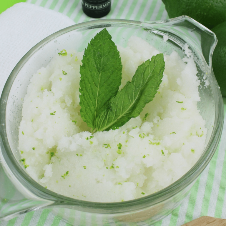 Homemade Mojito Body Scrub with Coconut Oil