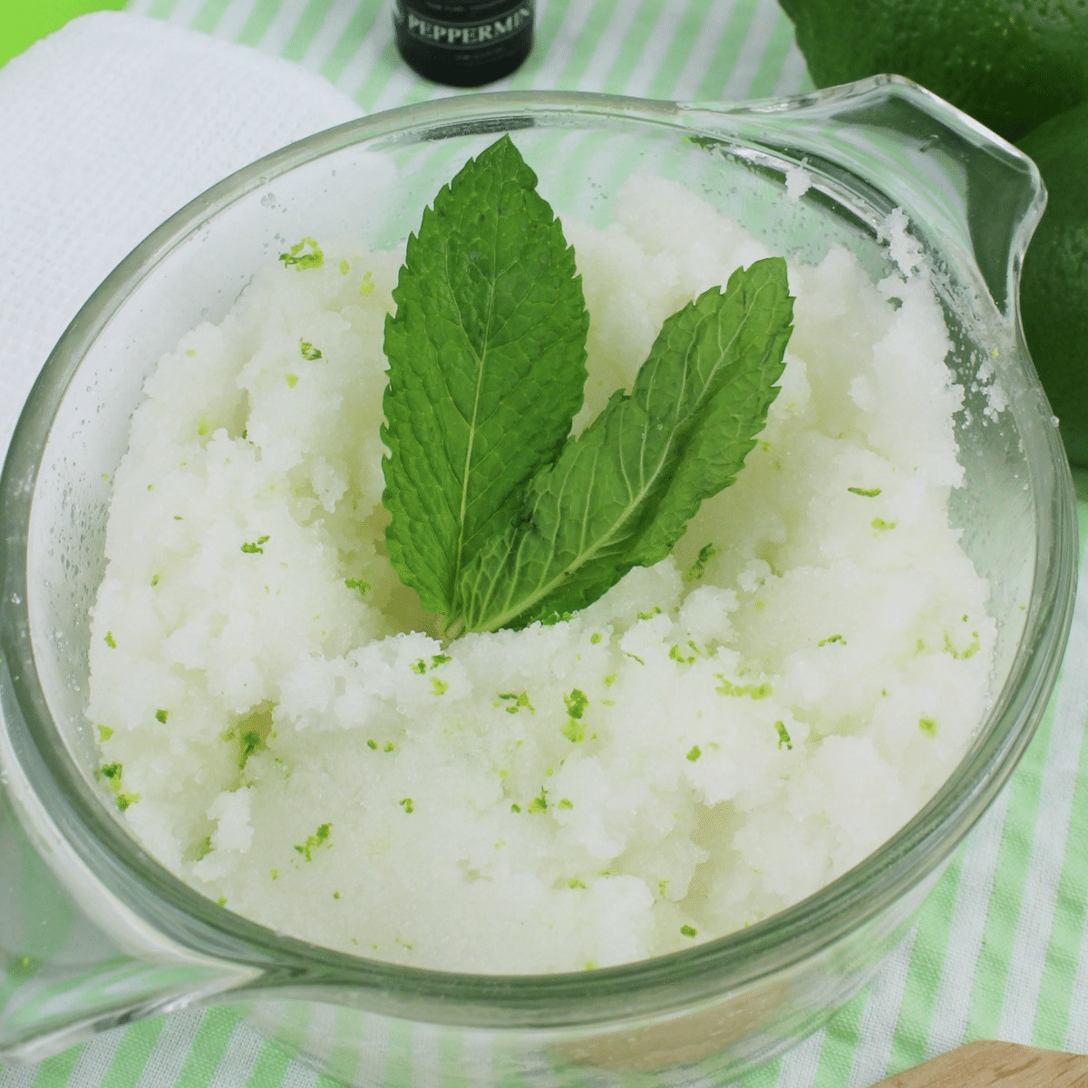 Homemade Mojito Body Scrub with Coconut Oil