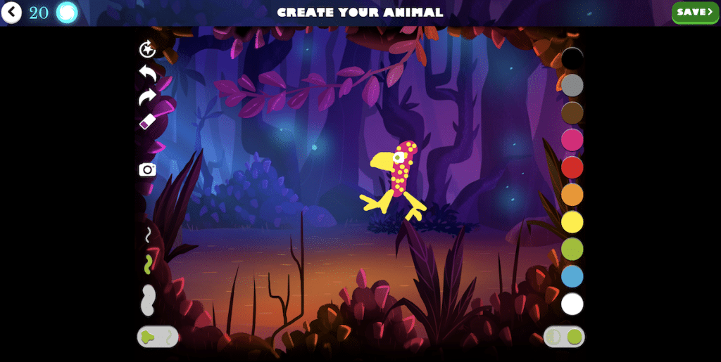 How to create an animal in Night Zookeeper's homeschool curriculum.