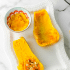 A roasted butternut squash, cut in half.