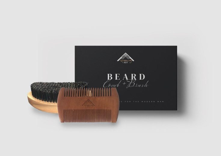 Image for Grooming Hut Natural Wood Beard Brush & Beard Comb