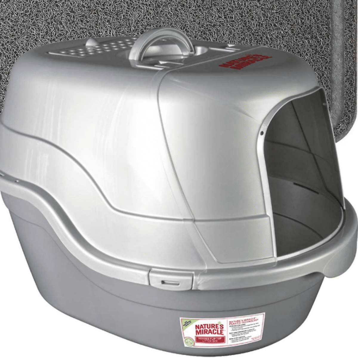 Image for Silver Oval Hooded Litter Box