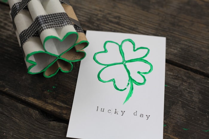 Image for DIY Four Leaf Clover Stamps from Toilet Paper Rolls