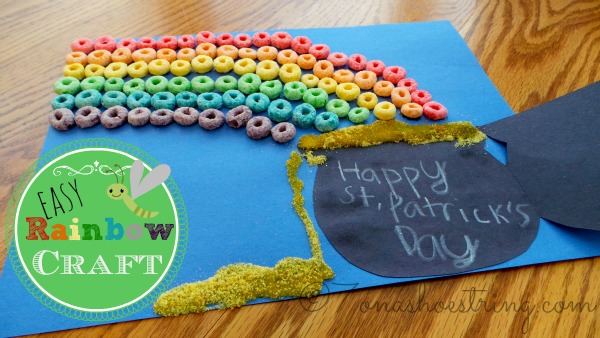 Image for Easy Froot Loops Rainbow Craft for Kids for St. Patricks Day