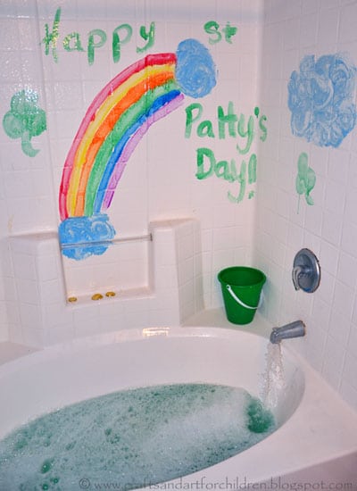 Image for St. Patrick’s Day Themed Bubble Bath Play Activity with Gold Coins