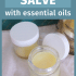Small glass jars with sinus relief salve.