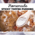 Homemade sticky coffee pudding on a plate.