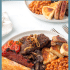 Scottish breakfast food with text overlay.