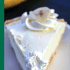Whole banana cream pie with text overlay describing recipe.