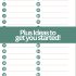 Christmas bucket list printable with text banner saying "plus ideas to get you started".