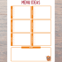 Thanksgiving menu planner on a wooden background.