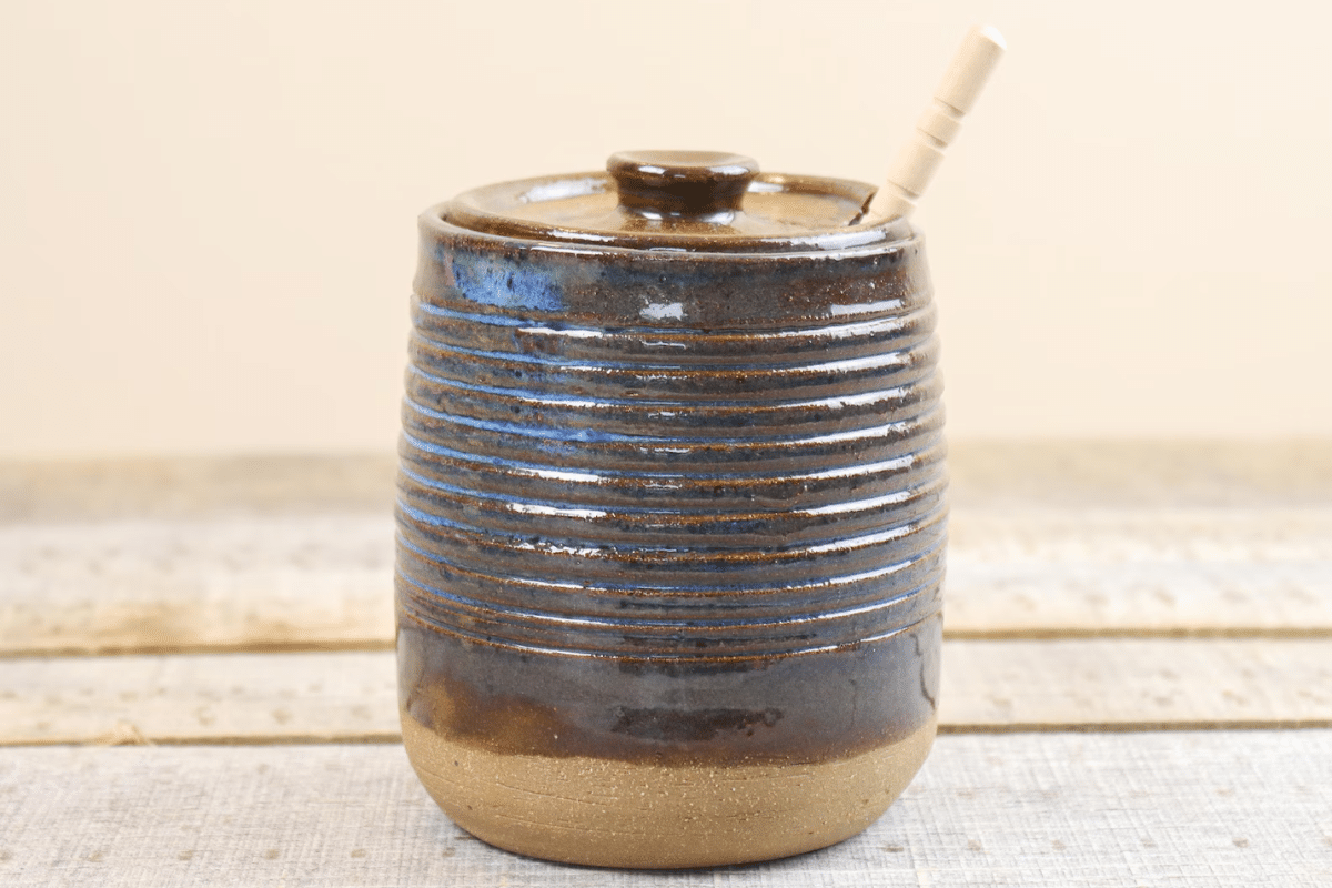 Image for Hand-Thrown Stoneware Honey Jar